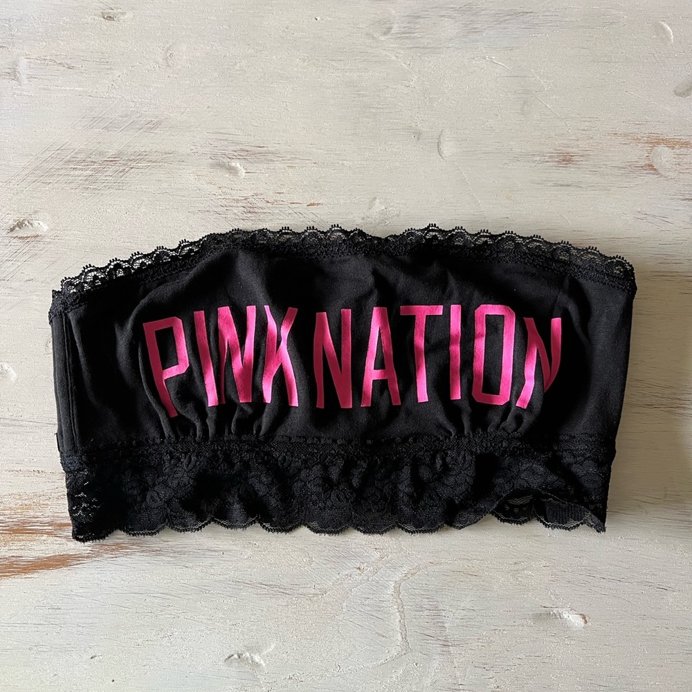 Black Lace Bandeau Victorias Secret Pink